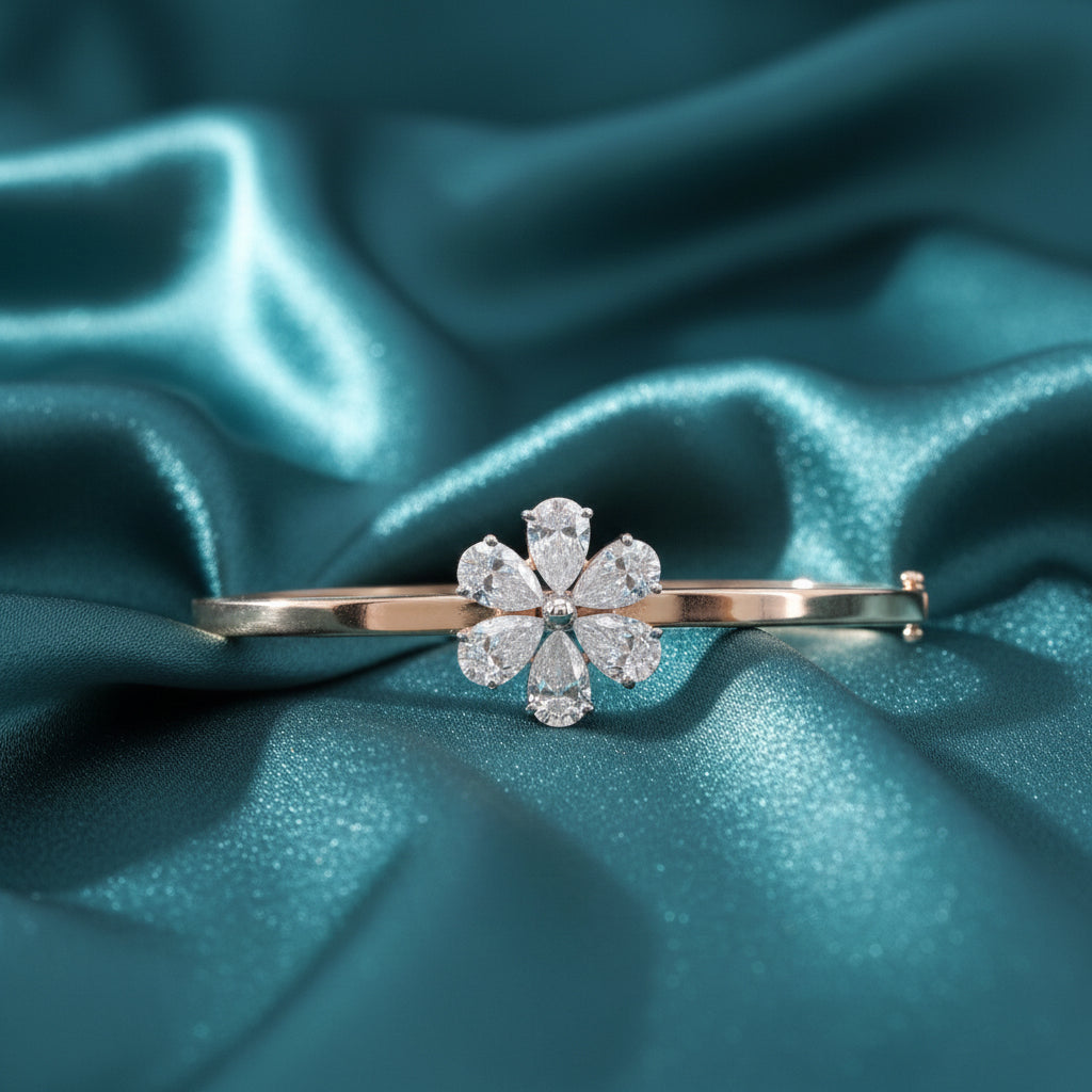 Elarin Floral Diamond Oval Kada
