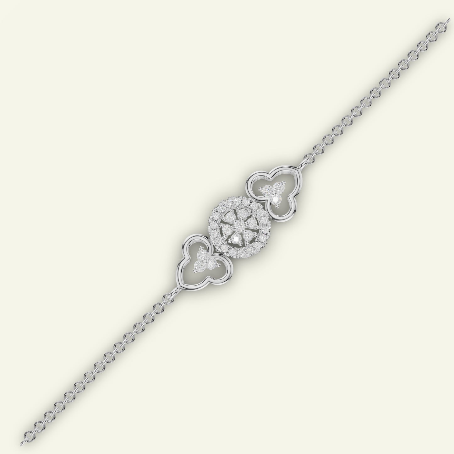 Esva Halo Diamond Chain Bracelet