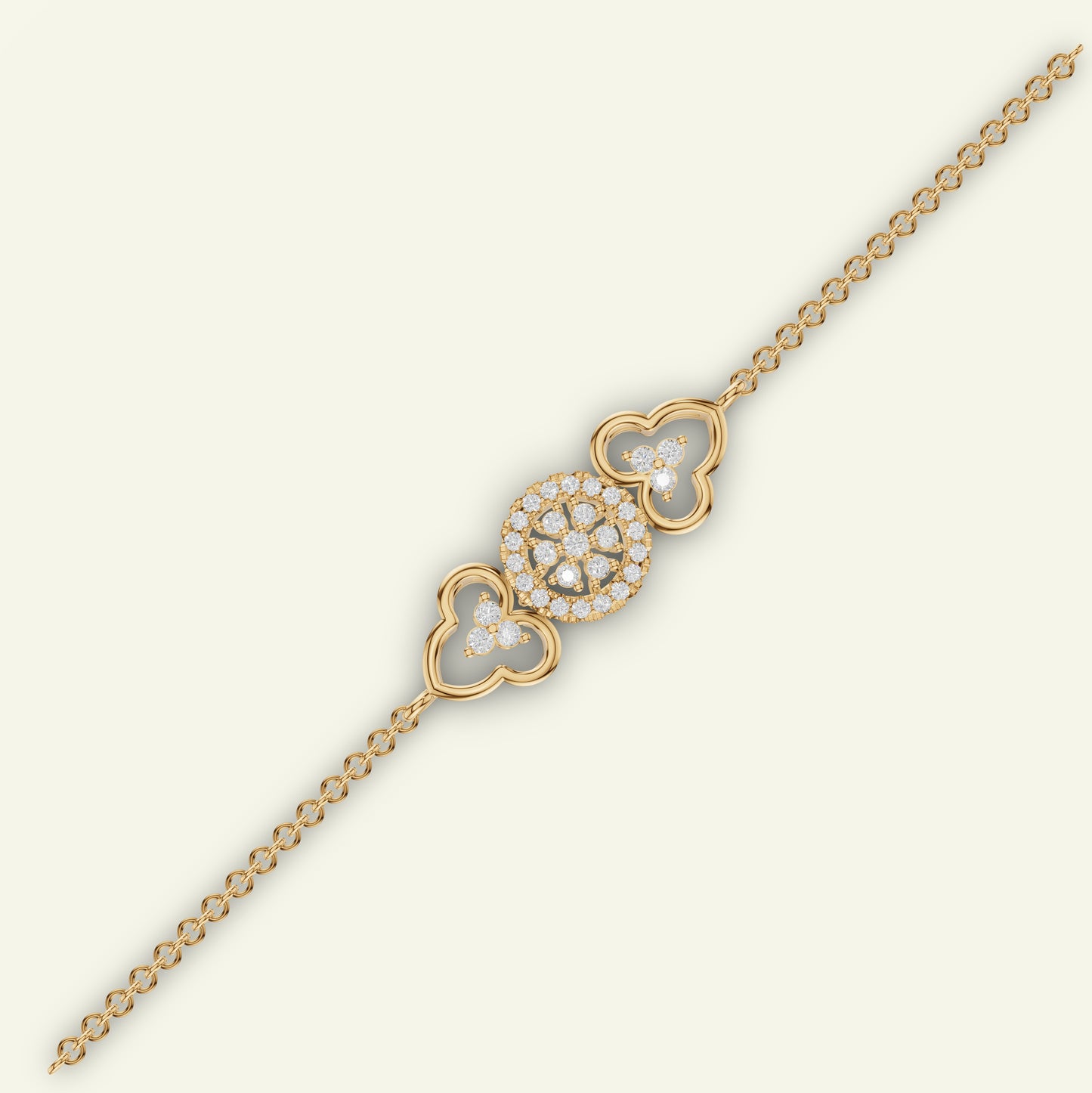 Esva Halo Diamond Chain Bracelet