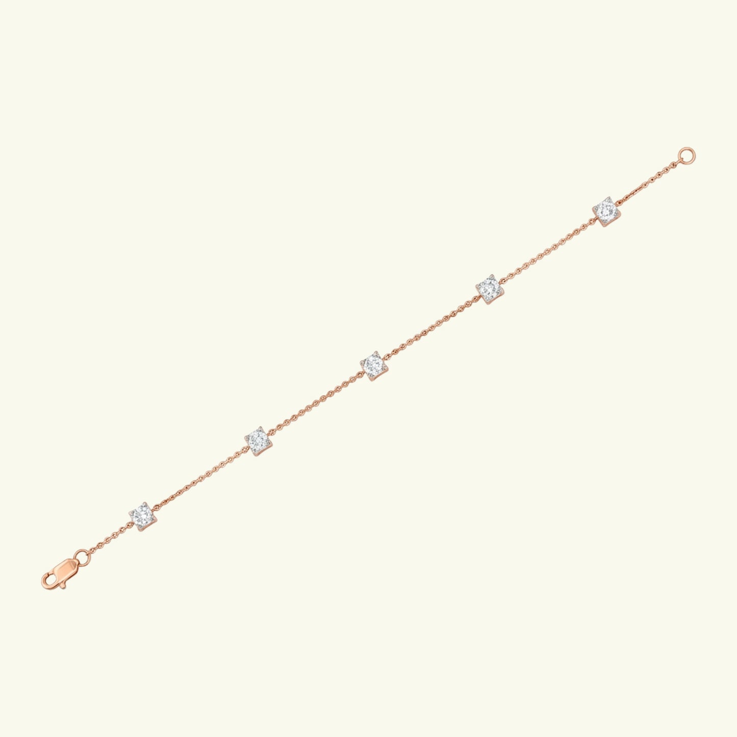 Avira Five Stone Diamond Station Bracelet