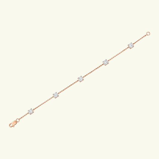Avira Five Stone Diamond Station Bracelet