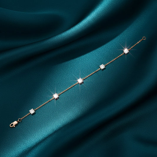 Avira Five Stone Diamond Station Bracelet