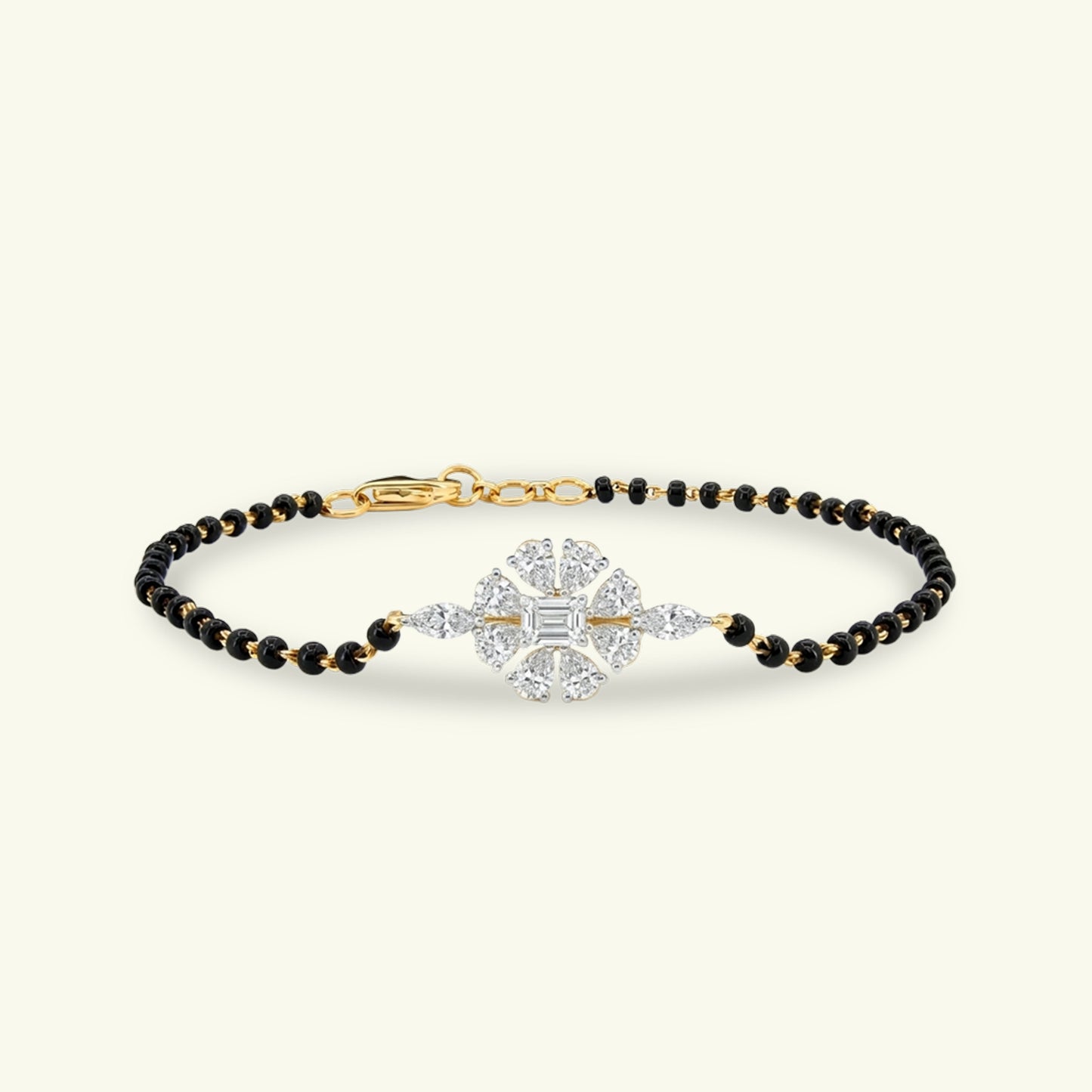 Kalvya Line Diamond Mangalsutra Bracelet