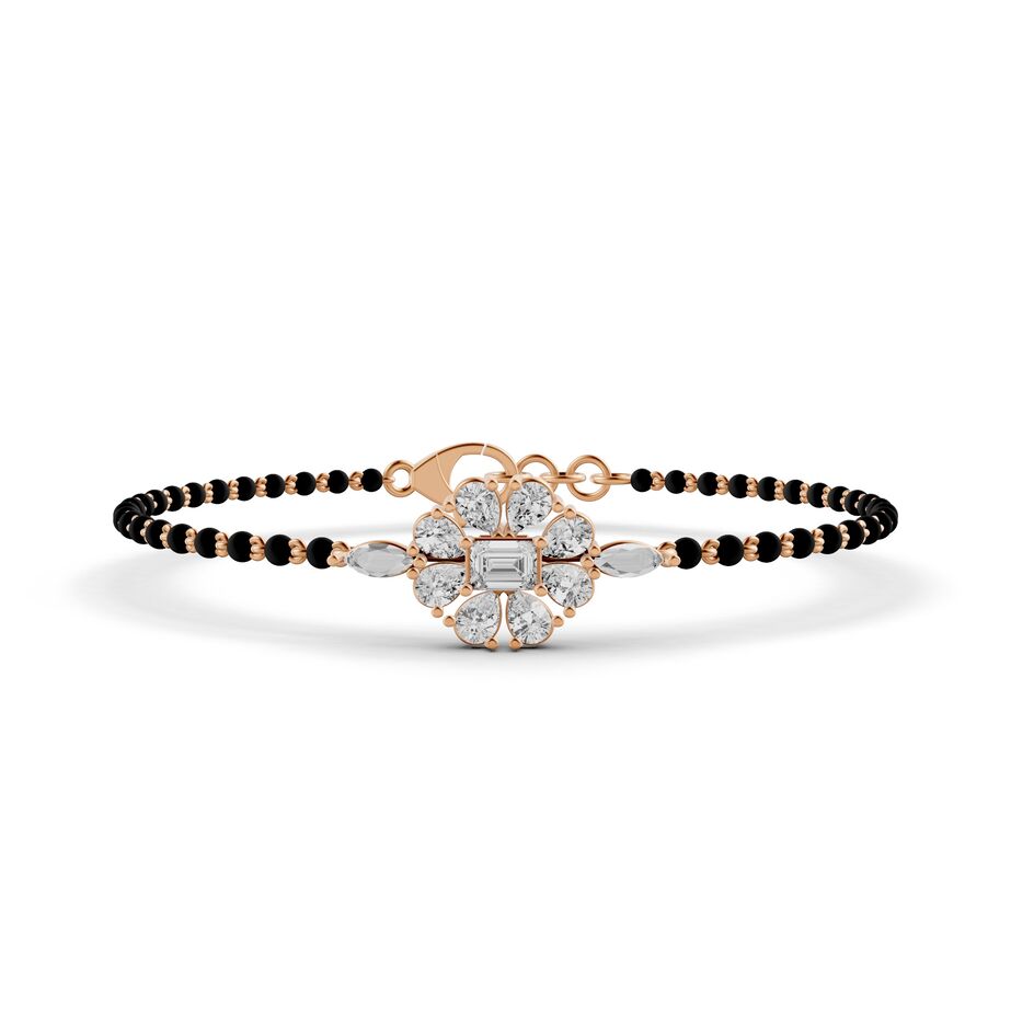 Kalvya Line Diamond Mangalsutra Bracelet