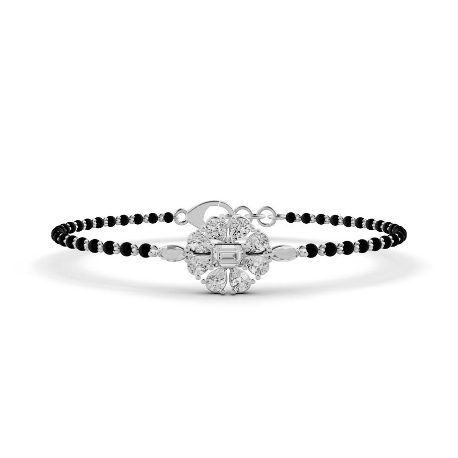 Kalvya Line Diamond Mangalsutra Bracelet