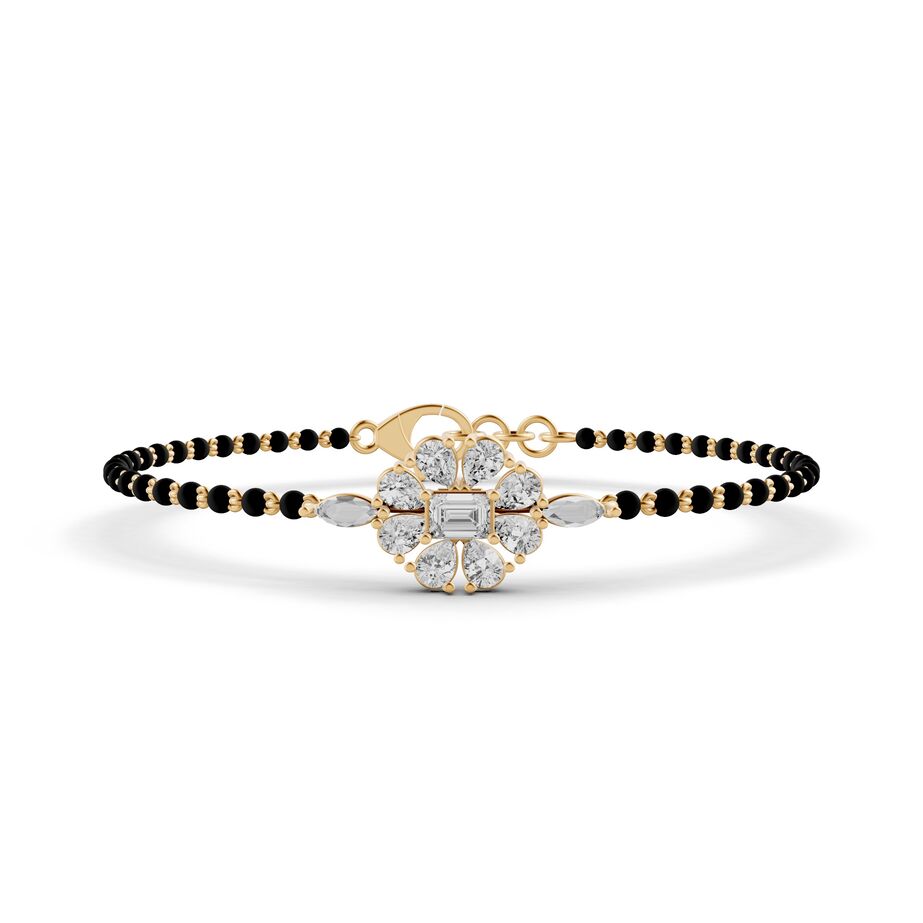 Kalvya Line Diamond Mangalsutra Bracelet
