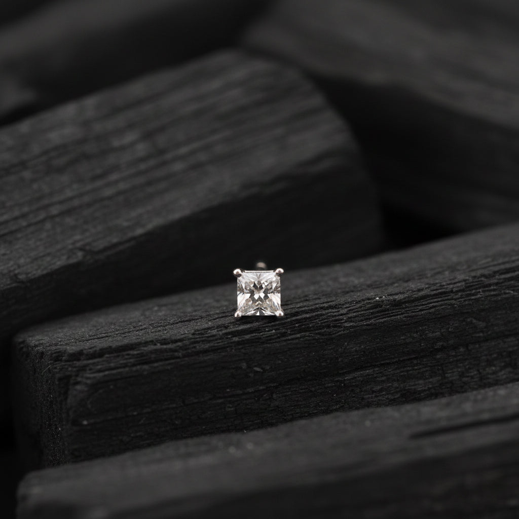 Zeir Solitaire Diamond Mens Stud