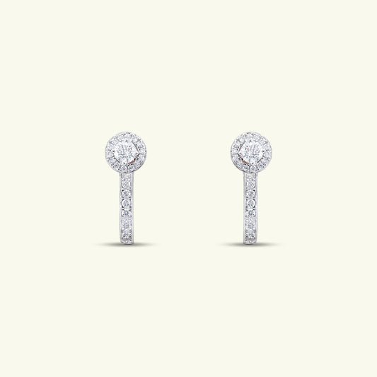 Avela Halo Diamond Hoop Earrings