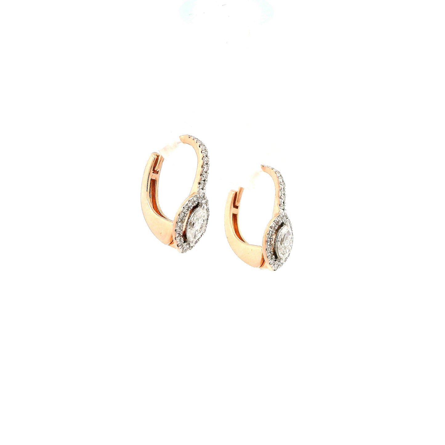 Cyrene Halo Diamond Hoop Earrings