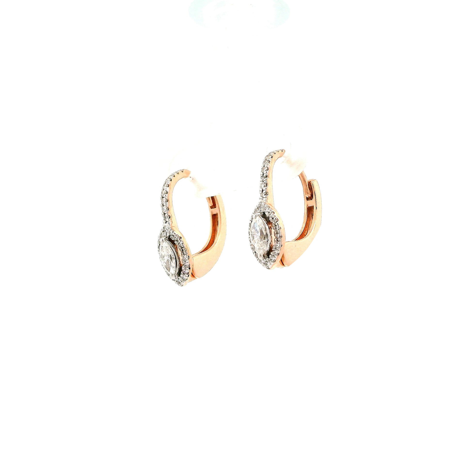 Cyrene Halo Diamond Hoop Earrings