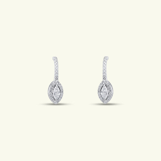 Cyrene Halo Diamond Hoop Earrings