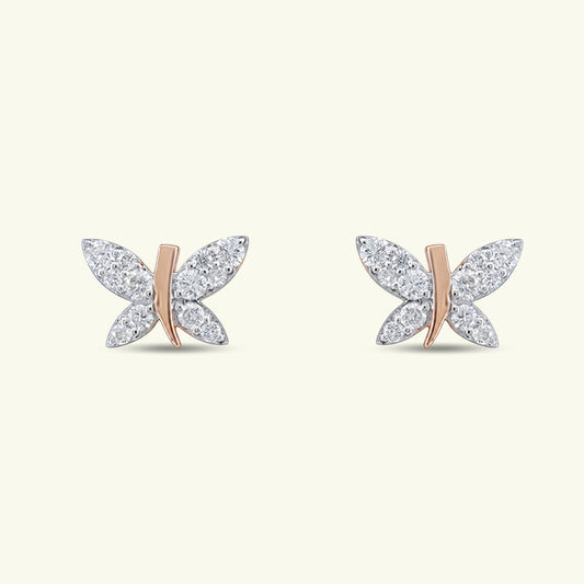 Elara Wing Diamond Stud Earrings