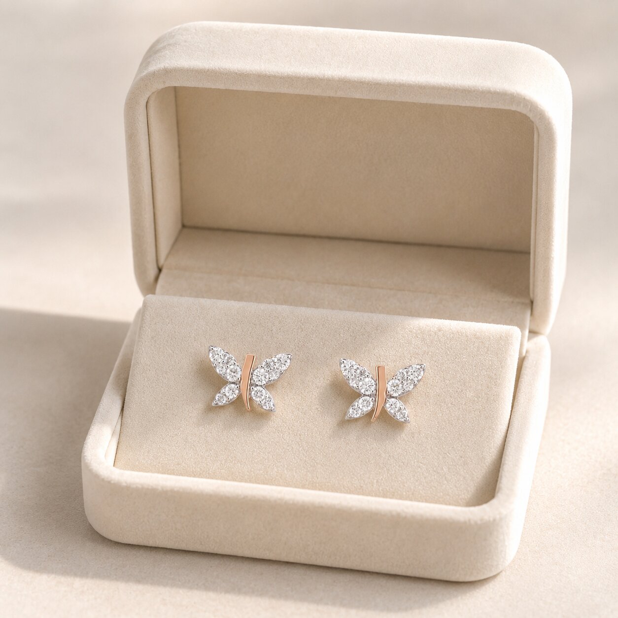Elara Wing Diamond Stud Earrings