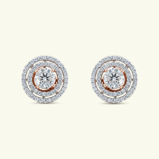 Auvra Halo Diamond Stud Earrings