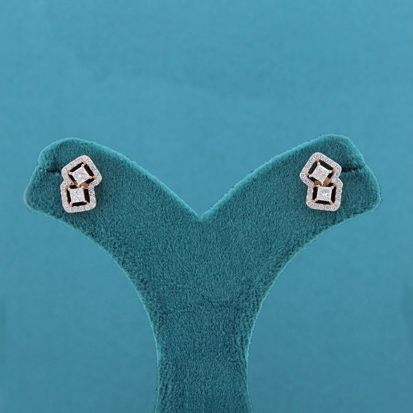 Sira Halo Diamond Stud Earrings