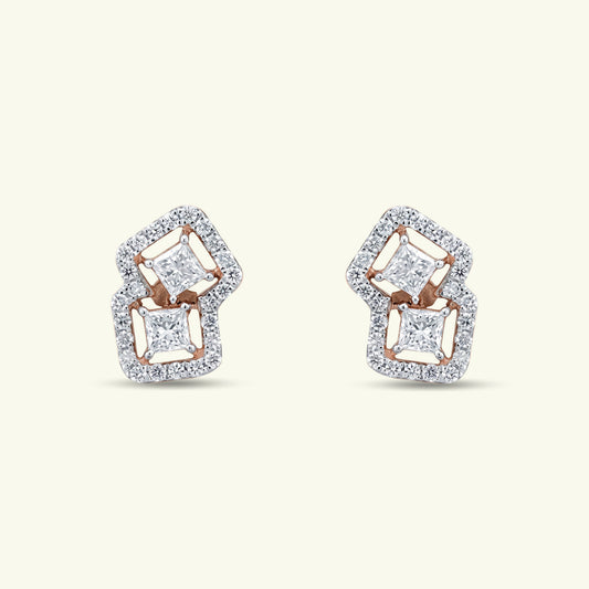Sira Halo Diamond Stud Earrings