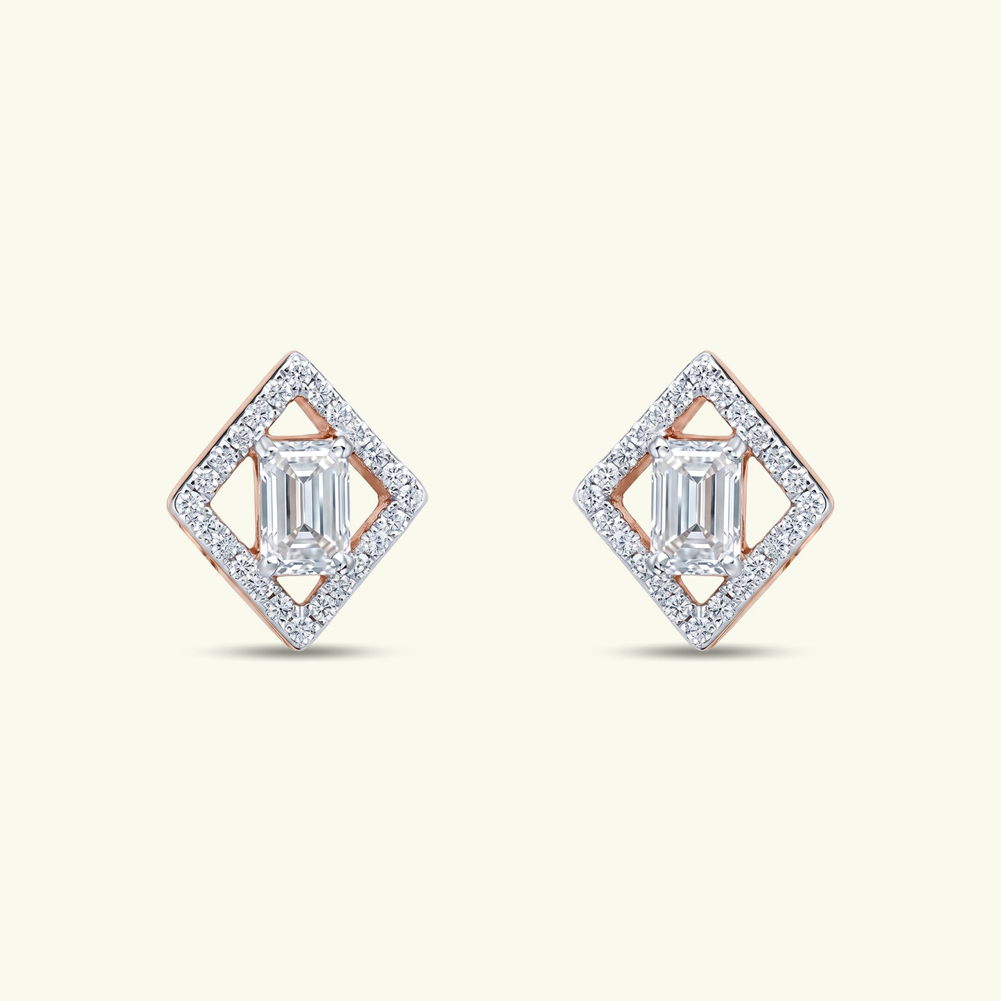 Calora Halo Diamond Stud Earrings