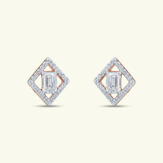 Calora Halo Diamond Stud Earrings