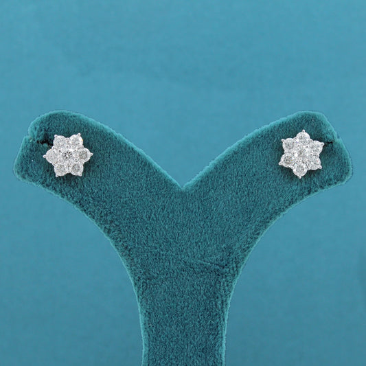 Ilyra Floral Diamond Stud Earrings