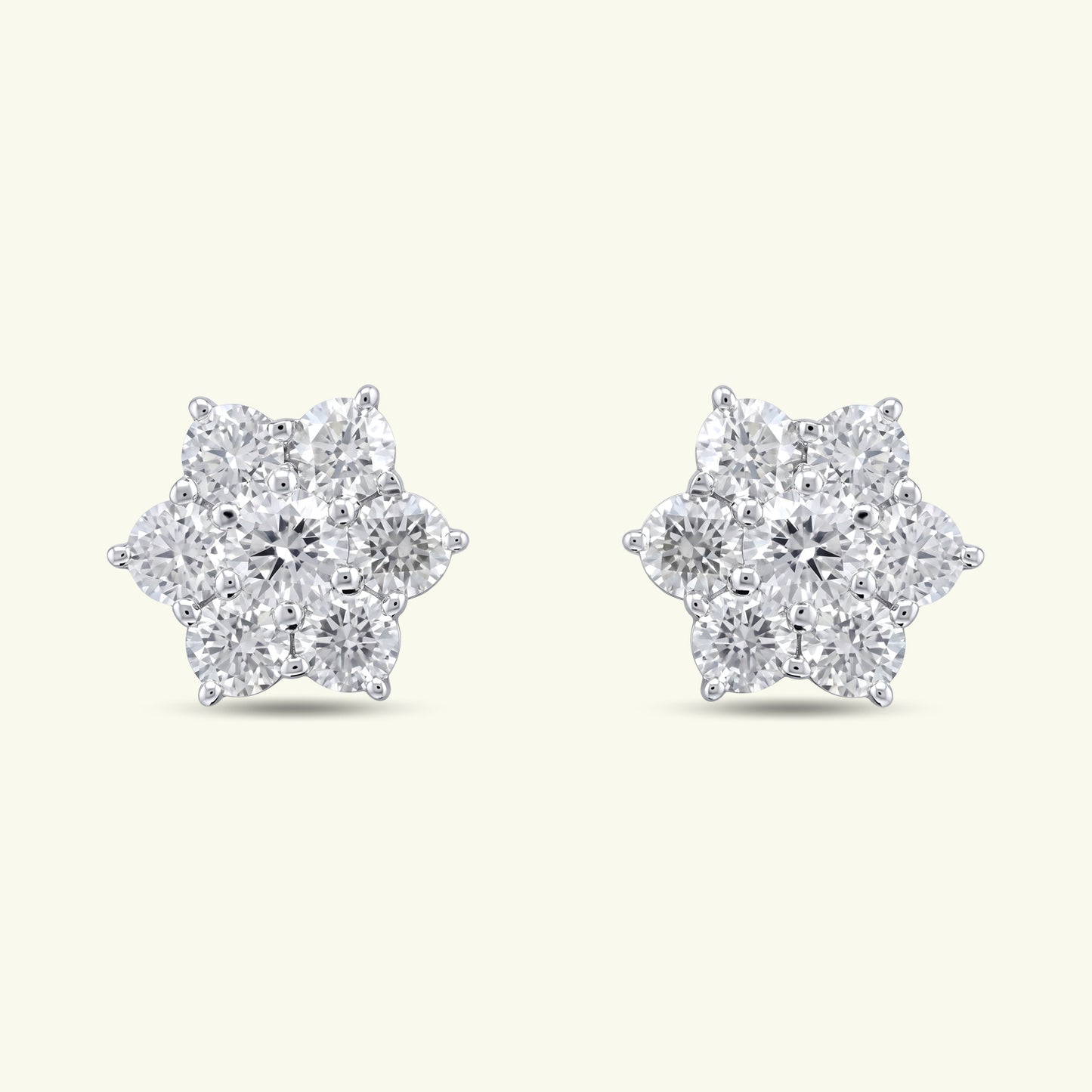 Ilyra Floral Diamond Stud Earrings
