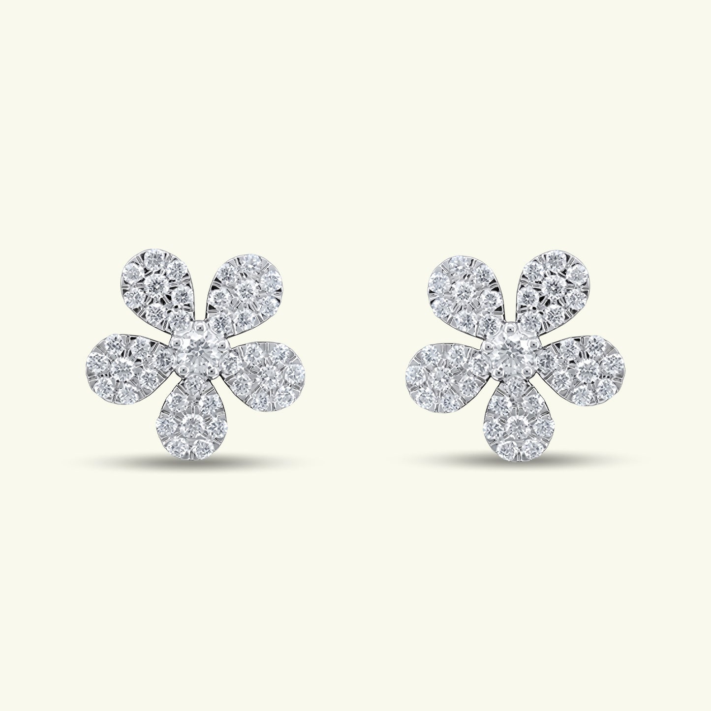 Calynne Floral Diamond Stud Earrings