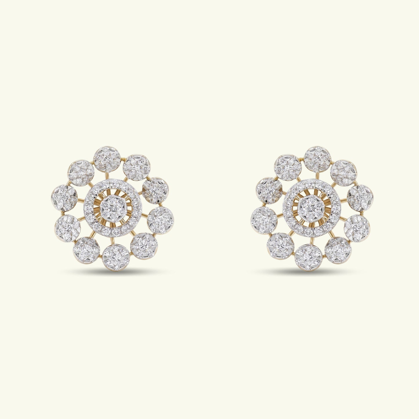 Virelle Halo Diamond Stud Earrings