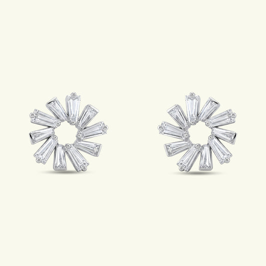 Sorelle Floral Diamond Stud Earrings