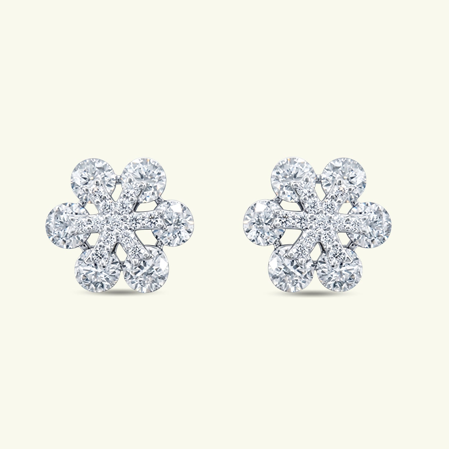 Verali Floral Diamond Stud Earrings