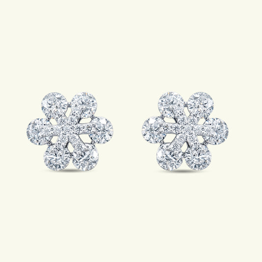 Verali Floral Diamond Stud Earrings