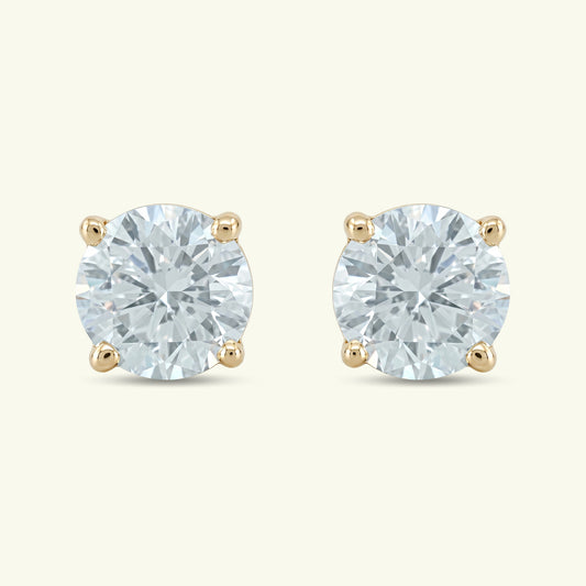 Tiselle Solitaire Diamond Stud Earrings