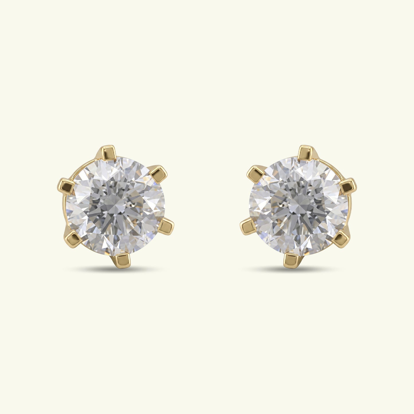 Calith Solitaire Diamond Stud Earrings
