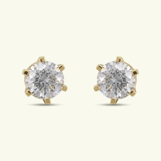 Calith Solitaire Diamond Stud Earrings