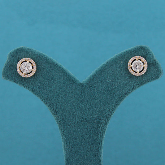 Solenne Halo Diamond Stud Earrings