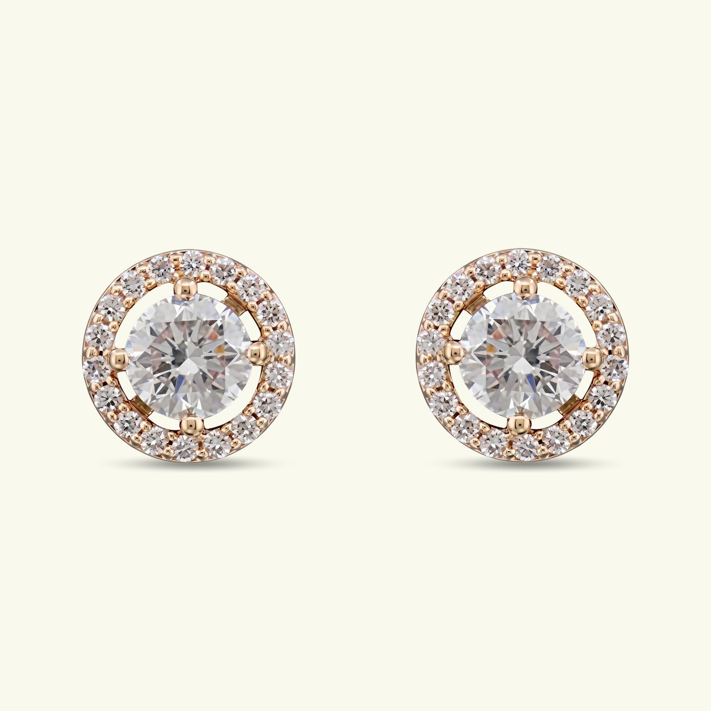Solenne Halo Diamond Stud Earrings