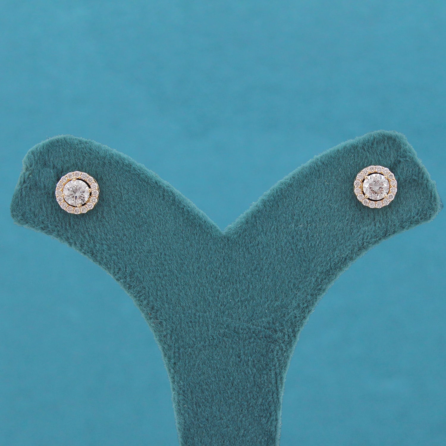 Caelis Halo Diamond Stud Earrings
