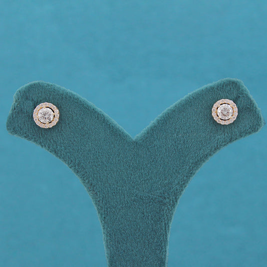 Caelis Halo Diamond Stud Earrings