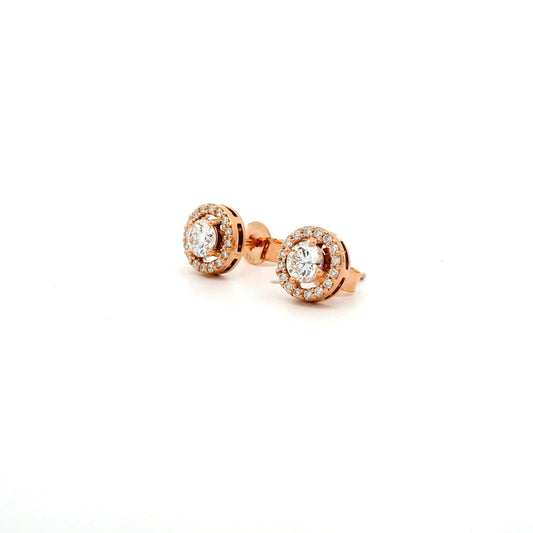 Caelis Halo Diamond Stud Earrings