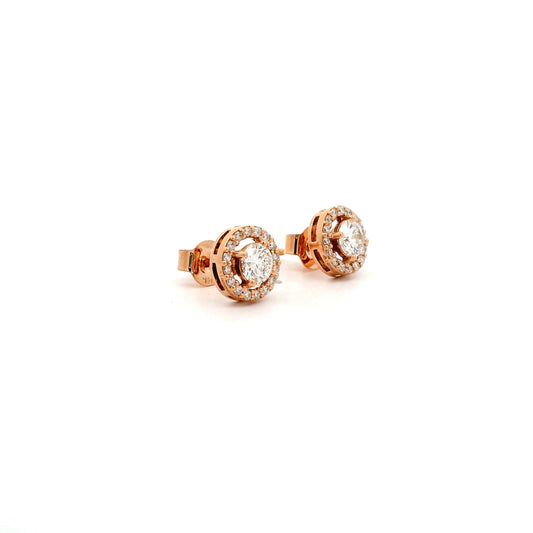 Caelis Halo Diamond Stud Earrings