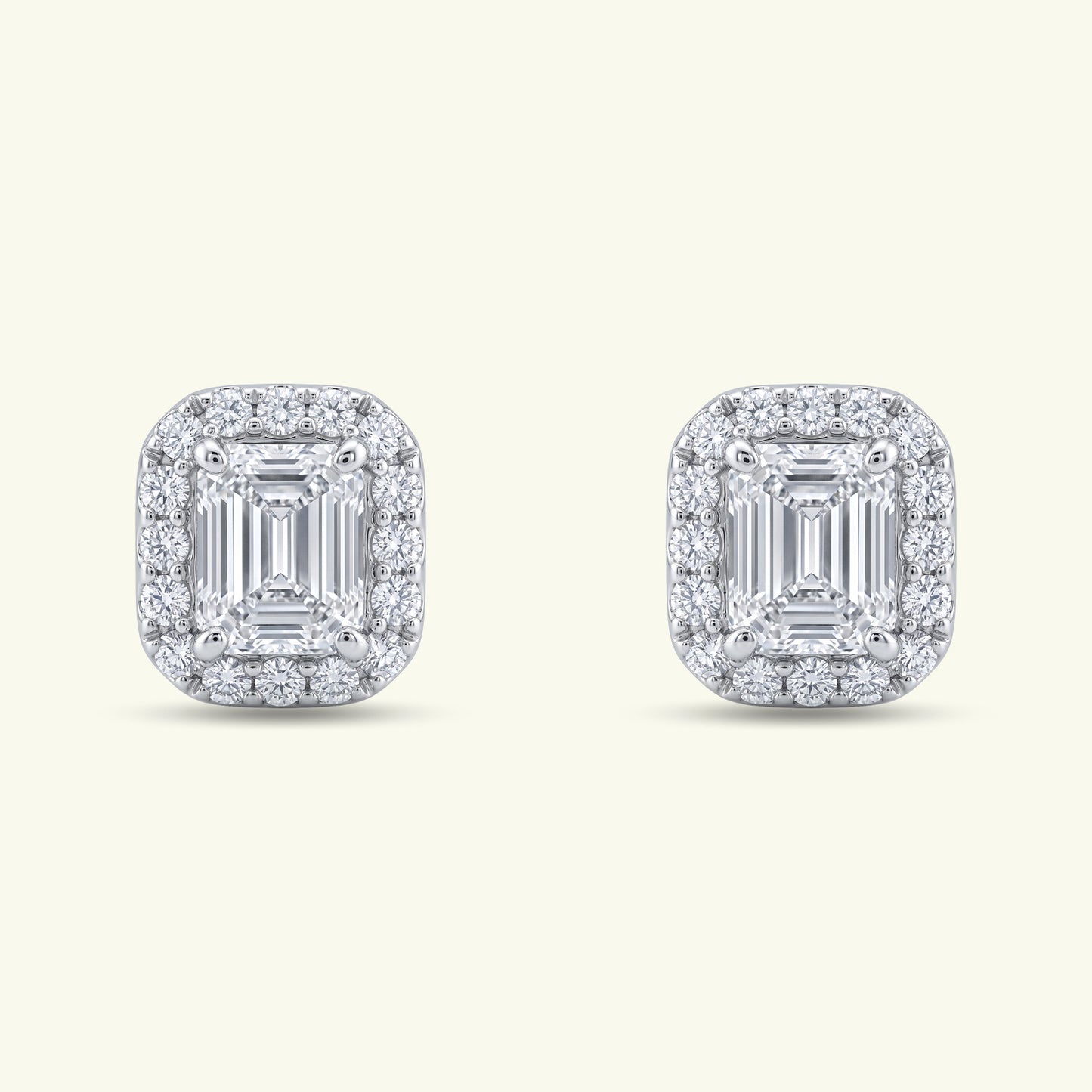 Vion Halo Diamond Stud Earrings