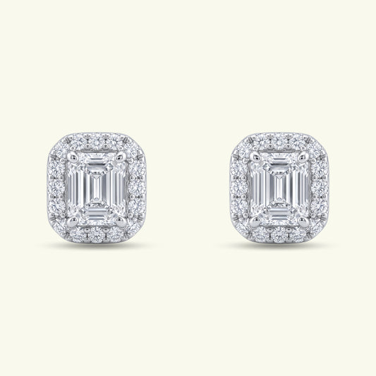 Vion Halo Diamond Stud Earrings