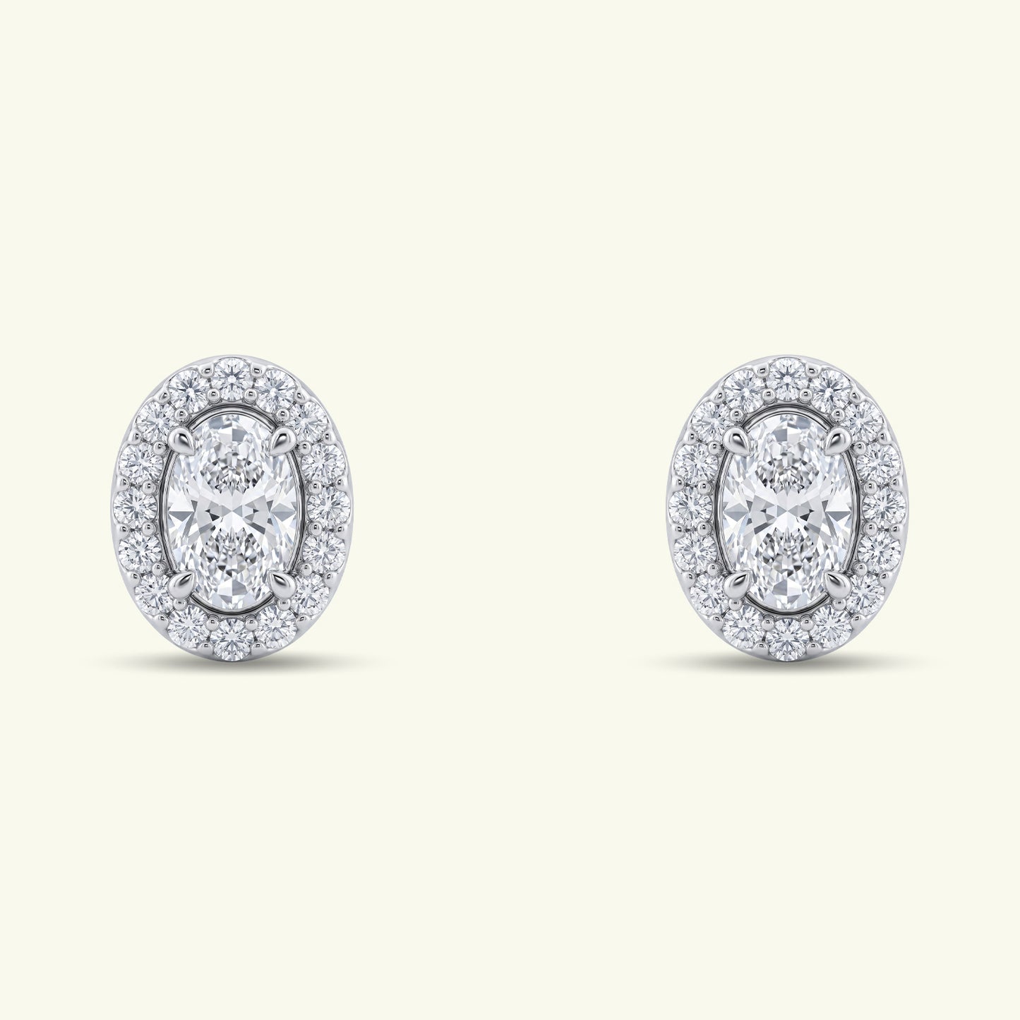 Elarin Halo Diamond Stud Earrings