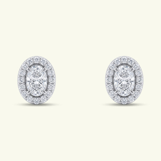 Elarin Halo Diamond Stud Earrings