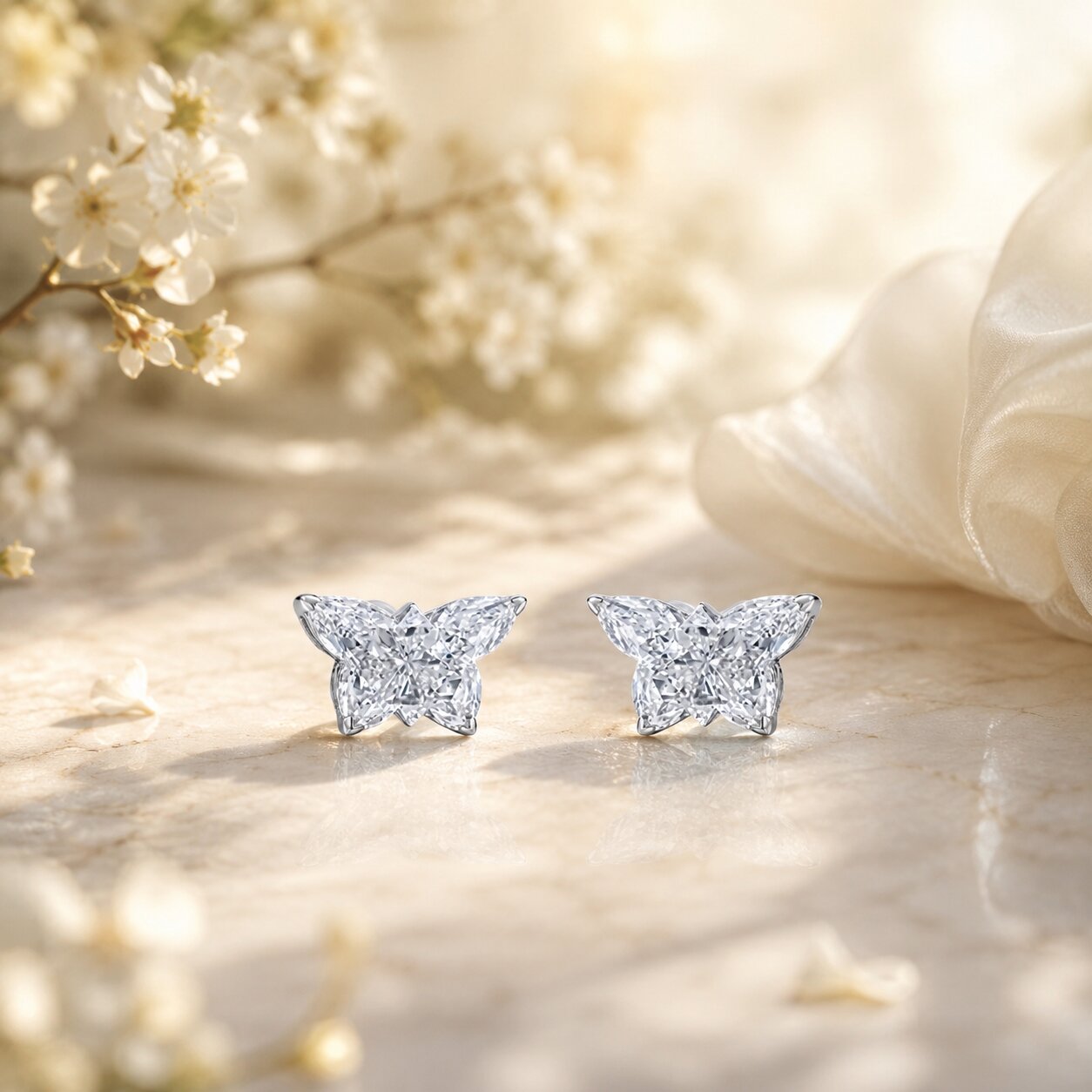 Liora Butterfly Diamond Stud Earrings