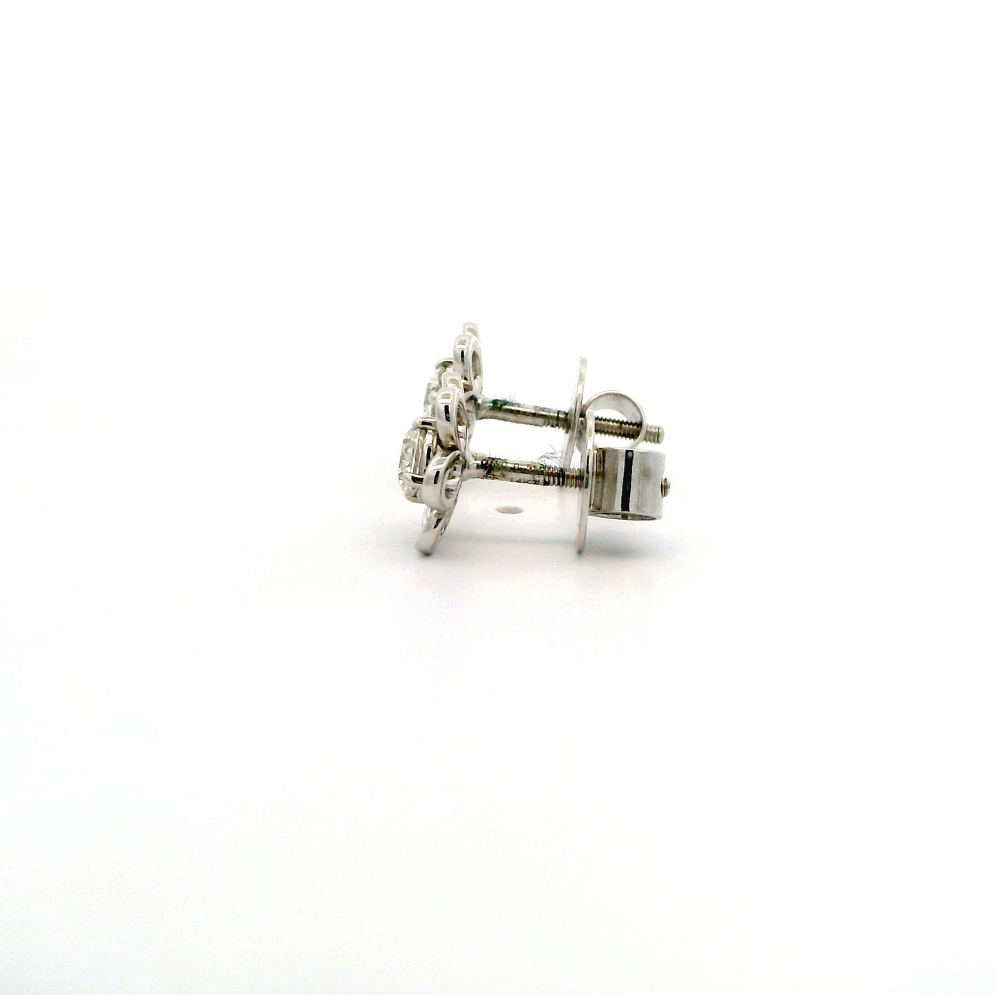 Nayeli Solitaire Floral Diamond Stud Earrings