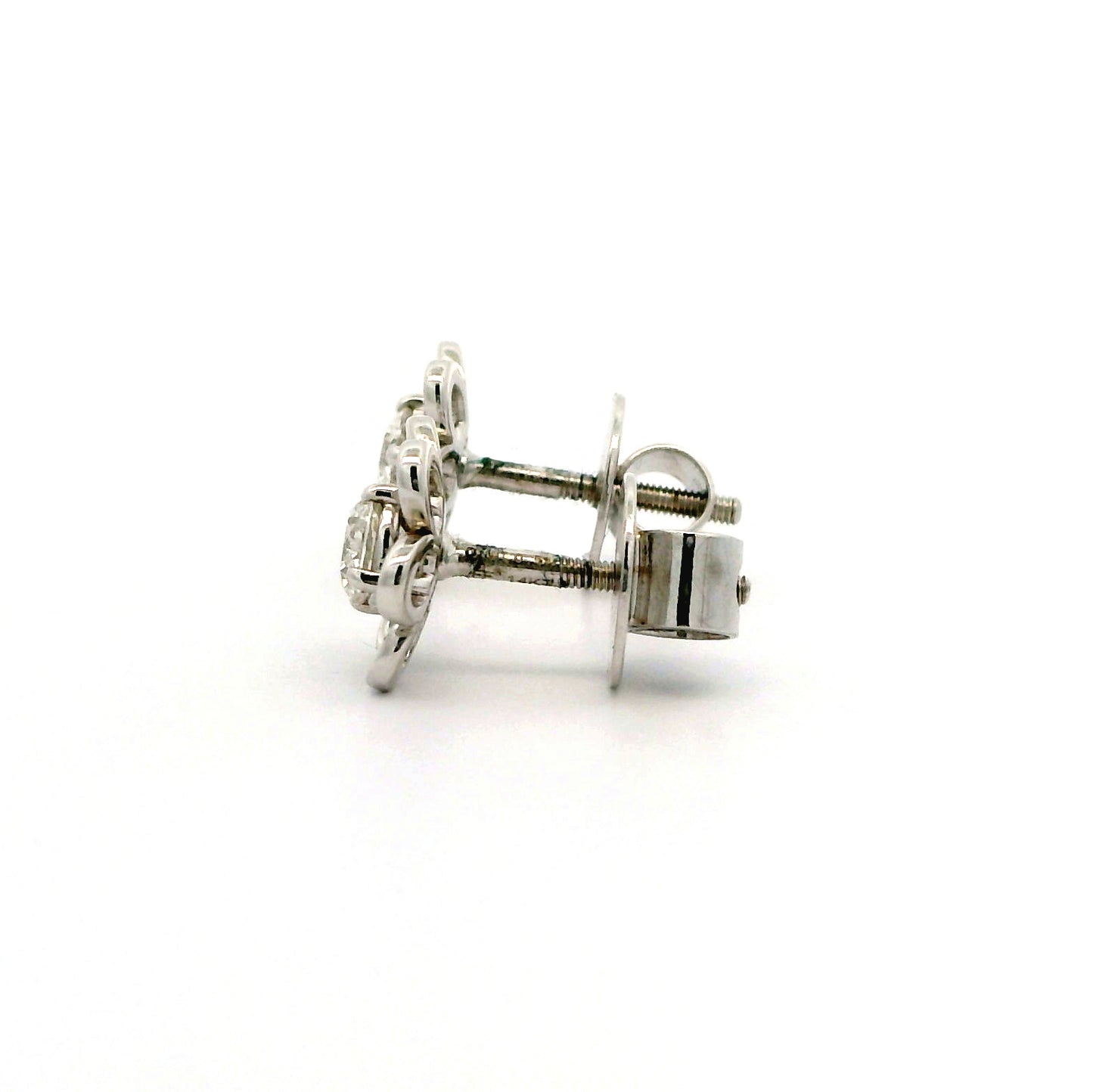 Nayeli Solitaire Floral Diamond Stud Earrings