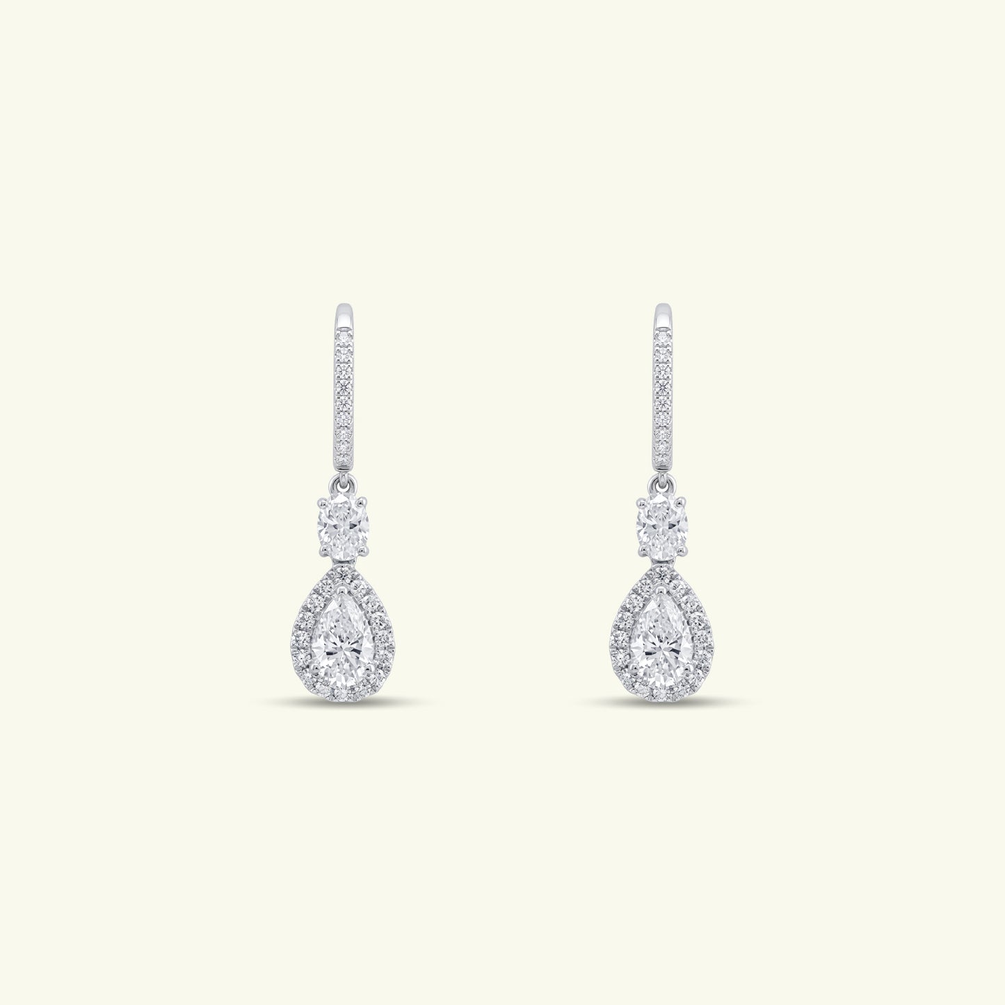 Solvienne Halo Diamond Drop Earring