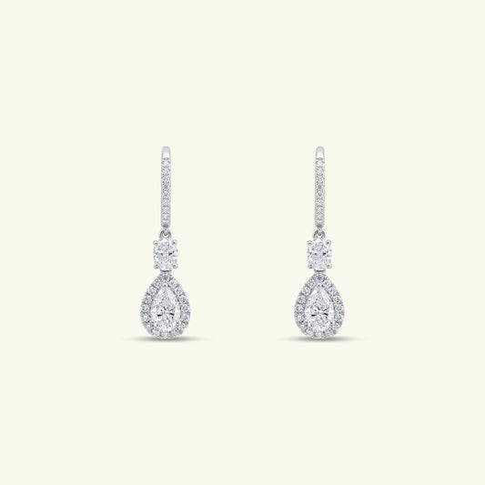 Solvienne Halo Diamond Drop Earring