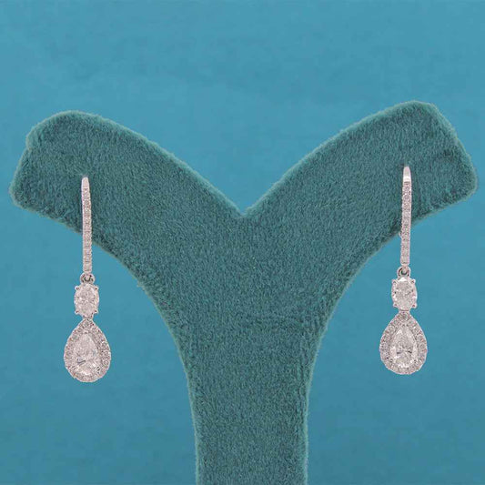 Solvienne Halo Diamond Drop Earring