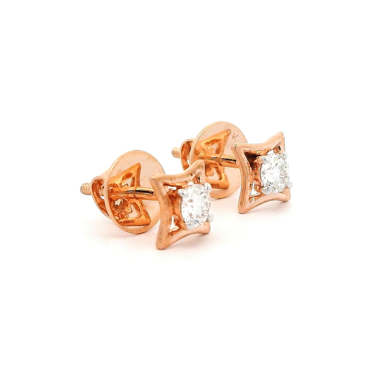 Lunitha Solitaire Diamond Stud Earrings