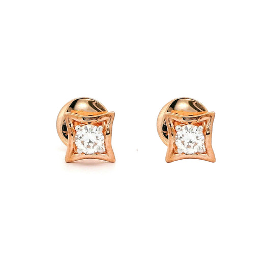 Lunitha Solitaire Diamond Stud Earrings
